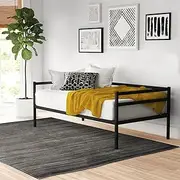 Zinus Marie Metal Single Daybed | Strong Steel Frame Indoor Split-Rail Day time Beds Frame Furniture, Black