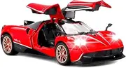 JaBuBeaGup 1: 32 Pagani Zinc Alloy Sports car Model Toy, Simulation Casting Pull Back Vehicles with Lights and Music, Toy Car for Kids, Collectible. (Red)
