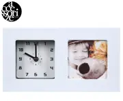 Accessorize Photo Frame Clock - White