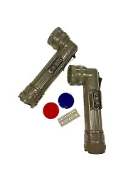 U.S. MILITARY ISSUE FULTON MX-991/U OD GREEN ANGLEHEAD FLASHLIGHT MADE USA *NEW*