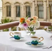 ARABIC TURKISH OTTOMAN PORCELAIN ESPRESSO CUP SET OF 2 KARACA X ÇIRAĞAN PALACE