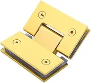 Glass Door Hinge Panel,Golden Stainless Steel Wall-Mounted Glass Shower Door Hinge Heavy Duty 90 Degree Glass Door Cupboard Showcase Cabinet Clamp Glass Shower Doors Hinge (Color : 90 (Color : 90 Deg