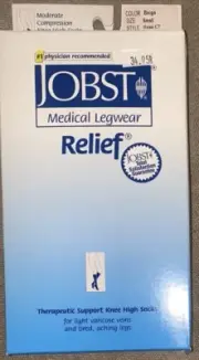JOBST Compression Knee Socks 15-20 mmHg Beige Small New!