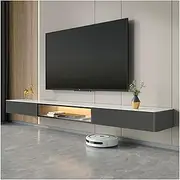 Floating TV Unit Floating TV Stand Wall Mounted TV Cabinet Slate Tabletop Floating Entertainment Center Smart Television Console for Living Room Bedroom Floating TV Cabinet(Gray,Small)