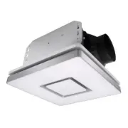 Akicon 90 CFM Ceiling Bathroom Exhaust Fan W/18W Dimmable 3CCT LED Light Silver