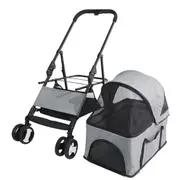Large 4Wheel Pet Stroller Foldable Carrier Strolling Cart Cat Dog Pram Pushchair