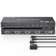 KVM Switch HDMI 4K@60Hz/2K@120Hz, HDMI KVM Switch for 4 Computer Share 1 Monitor