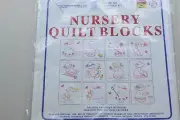 Jack Dempsey Stamped Nursery Quilt Blocks 9" x 9” 12 Blocks Girls 300 #21 AK