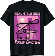 [X.Style] Roller Coaster Design for Rollercoaster Girls ds1196 T-Shirt Black