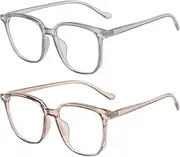 beister Blue Light Blocking Glasses for Computer Glasses Gaming TV Glasses Screen Glasses Fatigue Relief Glasses 1/2/4pcs, 2 pieces (grey + melon), Einheitsgröße