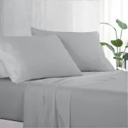 1 x Luxton Pure Plain Soft Sheet Set Pewter (Single, King Single, Double, Queen, King)