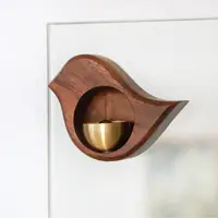 在飛比找momo購物網優惠-【JEN】日式小鳥造型木製黃銅鈴噹風鈴門鈴