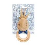 Beatrix Potter - Signature: Peter Rabbit Wooden Ring Rattle Nursery - Baby Gift