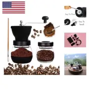 Manual Coffee Grinder Set, Hand Coffee Mill With Conical Ceramic Burr Two Gla...