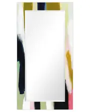 Empire Art Direct Sunderrectangular Beveled Mirror On Free Floating Printed Tempered Art Glass