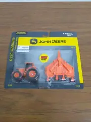 1/64 Ertl Toy John Deere 6220 Tractor With Mower Orange DOT Set