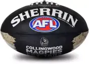 Sherrin AFL Collingwood Magpies Song Football, Size 2