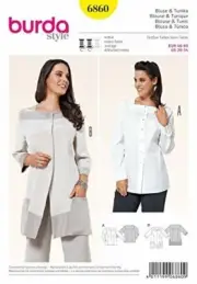 Burda Ladies Plus Size Sewing Pattern 6860 Misses Tunic & Blouse Size 20-34