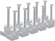 LIGHTAOTAO 10pcs Silver Aluminum J Clamps for Truck Tool Box Mounting Secure Tie Downs for Pickup Trucks Versatile Tool Storage Fit for Rv and Camper Covers