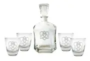 Celtic Love Knot Glass Whiskey Decanter & Rocks Glass Set, Free Personalizatoin