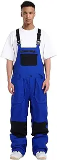 [GSOU SNOW] Men's Ski Pants Snow Bib Overalls Snowboard Waterproof Windproof Insulated Adjustable Strap Winter Warm