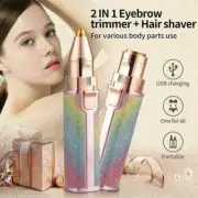 Electric Eyebrow Trimmer 2 in 1 Eyebrow Razor and Painless Facial Hair Remover