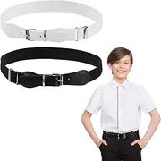 [Lancry] 2PCS Kids Belt for Boys and Girls Elastic Belt Adjustable Waist Belt Kids Belts for Boys Age 8-10