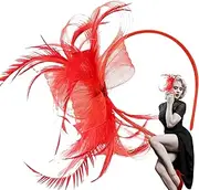 [Generic] Women's Fascinators - Retro Headband - Small Hat Mesh Headpieces Hair Accessories for Weddings Women Girls Social Events Afternoon Teas Outdoor Festival Daily Use Home Costume