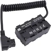 D Tap to NP F550 F750 F970 Coiled Dummy Battery Power Adapter, D Tap Coiled Power Cable, Atomos Ninja & Shinobi Monitor, Hollyland Wireless Video