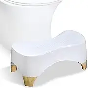 Toilet Stool,Toilet Squatting Stool for Adults,Poop Stool,Toilet Squat Stool for Bathroom,Potty Stool for Adults Kids(7",White Color)
