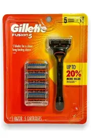 Gillette Fusion5 Precision Trimmer Razor Handle W/ 5 Razor Cartridges
