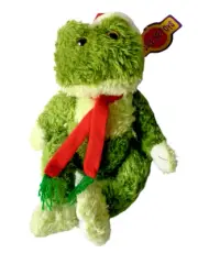 Kuddle Me Toys Frog 13" Plush Christmas Santa Hat Scarf Stuffed Animal Tags Gift