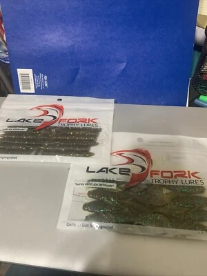2 Packs Lake Fork TROPHY LURES Watermelon Candy-8 -PMPK GOLD -6 Each From TN