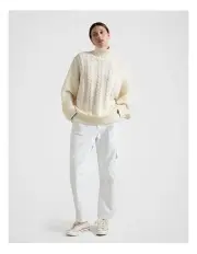 [Fine Day] Cable Turtle Neck Knit in Cream