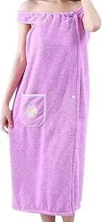 [Generic] Bath Wraps for Women After Shower,Shower Absorbent Bath Wrap Body Towel - Lightweight Quick Dry Bathrobe Coral Fleece for Women Teens