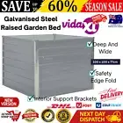 Garden Bed Galvanised Steel Raised Planter Square Pot Box 100x100x77 cm Grey NEW