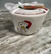 Rae Dunn Peanuts Snoopy Christmas Ceramic Measuring Cups New With Tags