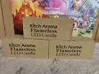 (3) Kitch Aroma D 3.15" H 3.15 Set of 3 Red Flameless Candles Flickering Candles