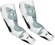 [LHDGBNV] Sun Protection Arm Sleeves For Men Women Uv Upf 50+ Gardening Sleeves Black And White Cats Sports Cooling Sleeve, Black