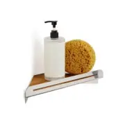 SEACHROME Shower Shelf 14" x 8" Natural Teak Wood Stalls Kit Insert Polished