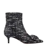 Gianvito Rossi Pointed Toe Tweed Ankle Boots 36,37,38.5,38,39 Black