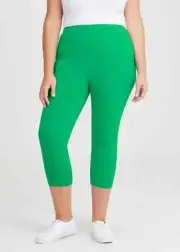 Taking Shape Leggings Size 18 Deep Mint Colour Australian Cotton Crop Style NWT