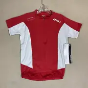 2XU Cycling Jersey Womens Medium Red Elite Cycle Top 1/2 Zip Stretch Back Pocket