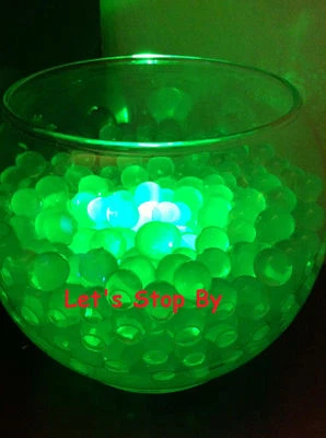 200g Green Water Bead + 12 LED submersible Wedding Home Decoration Vase light