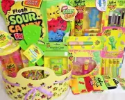 NEW TEEN SOUR PATCH KIDS TOY GIFT BASKET PLUSH PILLOW TOYS SOUR PATCH KIDS CANDY