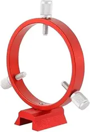 80mm Guide Ring Set Three Point Astronomical Guide Ring 1PCS Plate 1PCS Ring 4PCS Screws Red&Black Color(Red)