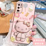 外殼 REDMI NOTE 10 5G 手機殼矽膠防震保護套新設計 HELLO KITTY CAT 帶化妝鏡便攜式 3D