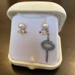 近全新 STAR JEWELRY 耳環 PEARL 鑽石 GOLD 18K 日本直送 二手