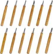 12Pcs Wood Carving Kit High Carbon Steel Wood Whittling Cutter Multipurpose Wood Chisel Sets Professional Wood Hand Carving Cutters Woodworking Chisel Tool for Carpenter Beginners Carving Generic.