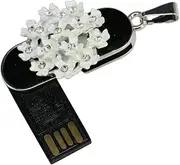 8GB Flower Necklace Model USB Flash Drive USB 2.0 Stick Thumb Drive Jump Drive Pen Drive USB Memory Stick Zip Drive USB Flash Disk USB Drive - White